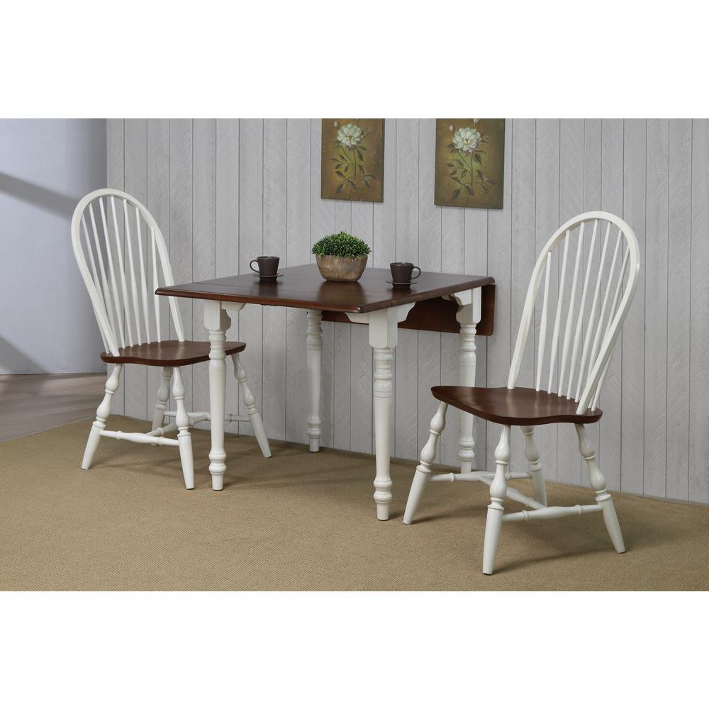 Andrews Distressed Antique White with Chestnut Brown Side Chair (Set of 2). Picture 5