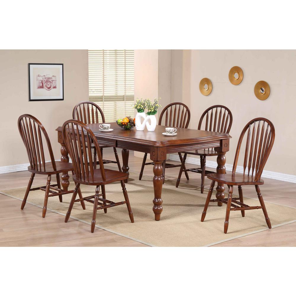 Andrews Malaysian Oak Wood Distressed Chestnut Brown Side Chair (Set of 2). Picture 6