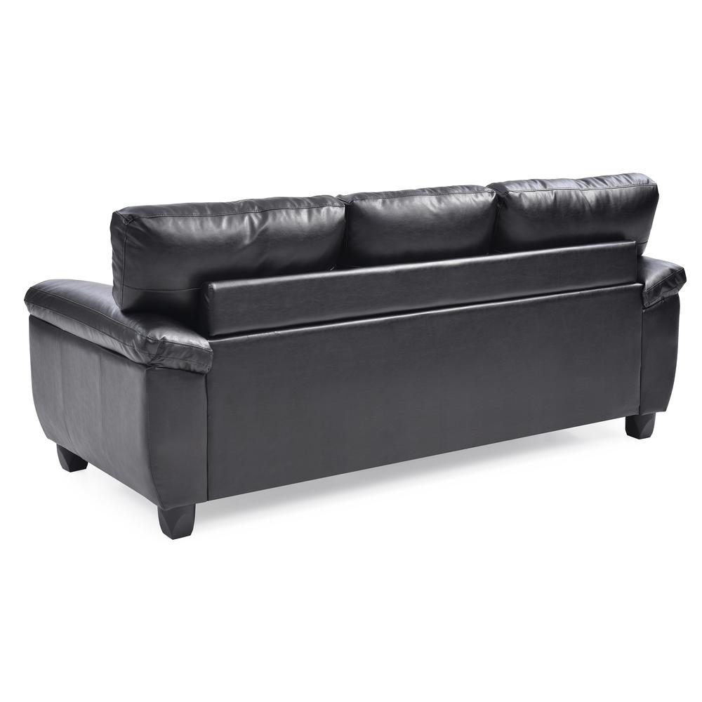 Gallant 78 in. W Flared Arm Faux Leather Straight Sofa in Black. Picture 4