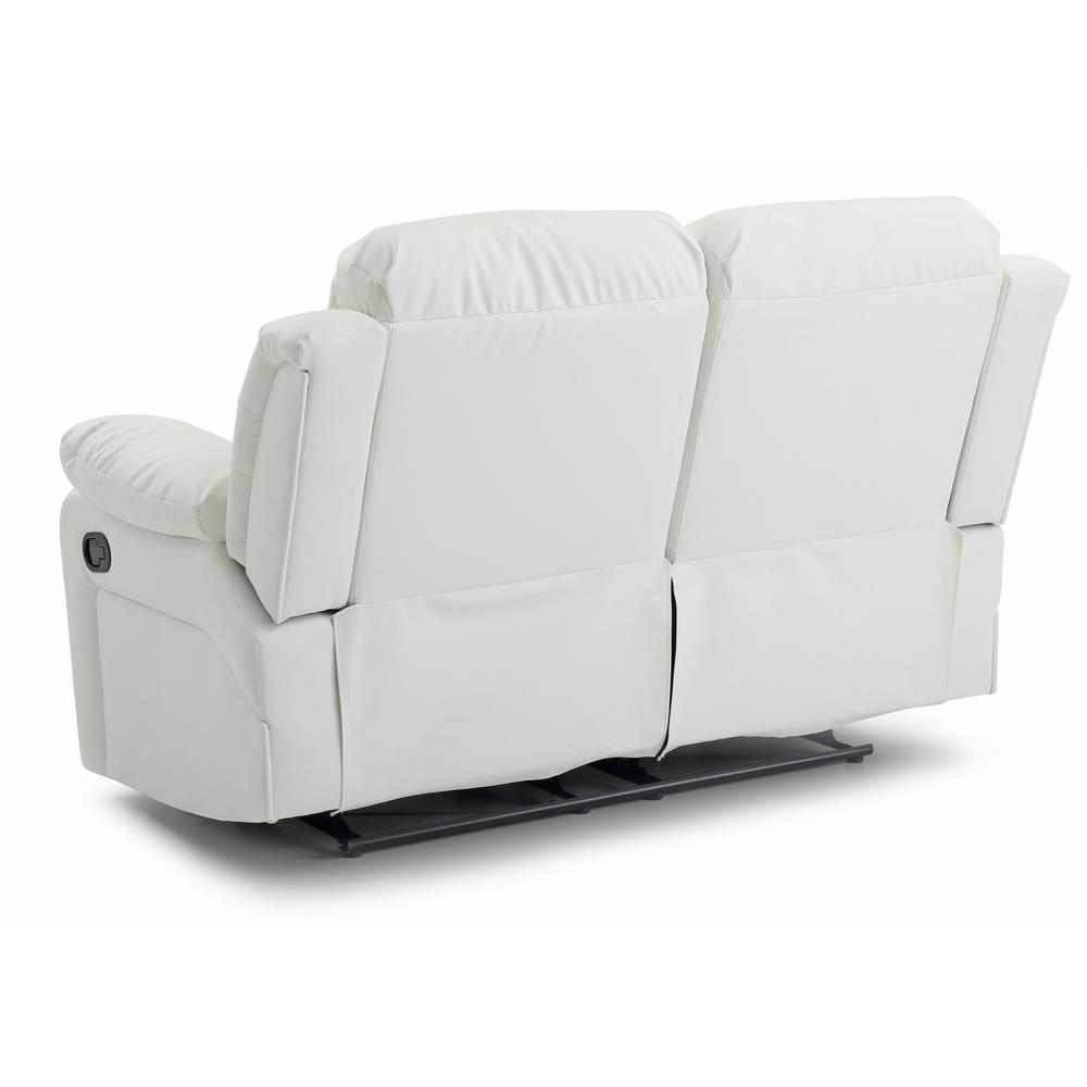 Daria 62 in. W Flared Arm Faux Leather Straight Reclining Sofa in White. Picture 4