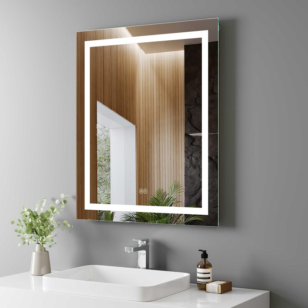 30 in. W x 36 in. H Rectangular Frameless Anti-Fog Wall Bathroom LED Vanity Mirror (in Silver). Picture 7