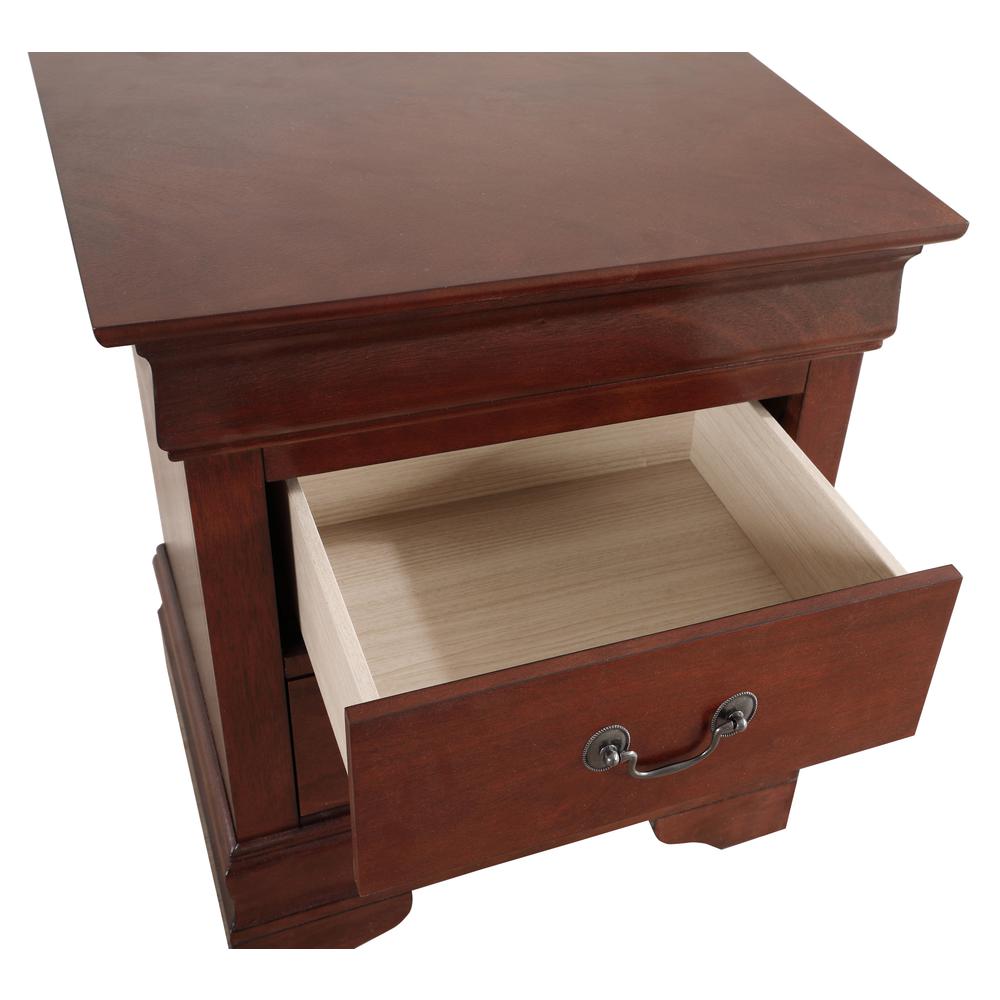 Louis Philippe 2-Drawer Cherry Nightstand (24 in. H X 21 in. W X 16 in. D). Picture 3