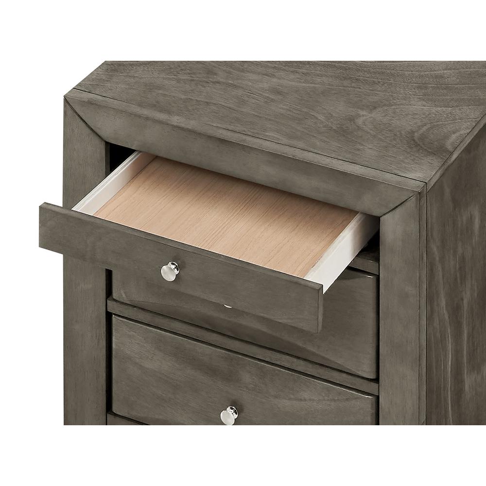 Marilla 3-Drawer Gray Nightstand (28 in. H x 17 in. W x 23 in. D). Picture 4
