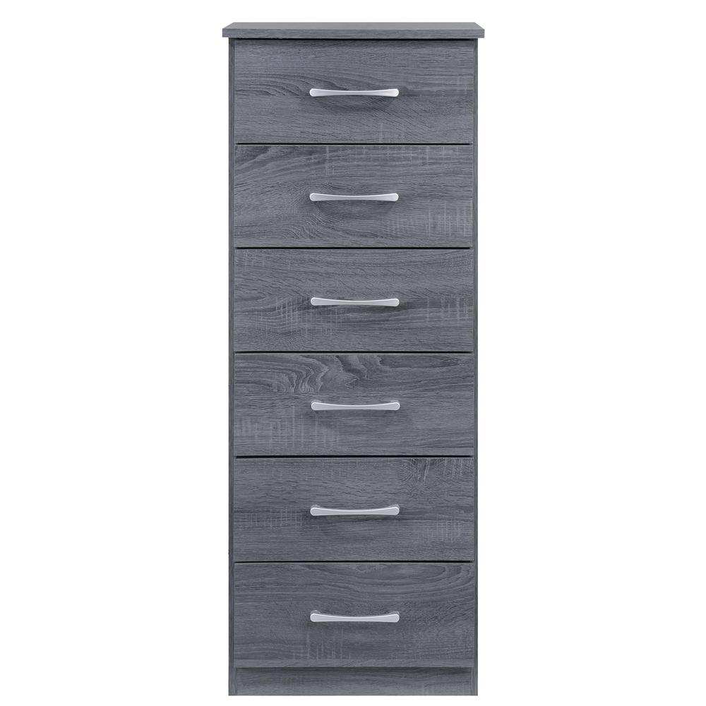 Boston Gray 6 Drawer Chest of Drawers (18 in L. X 16 in W. X 46 in H.). Picture 1