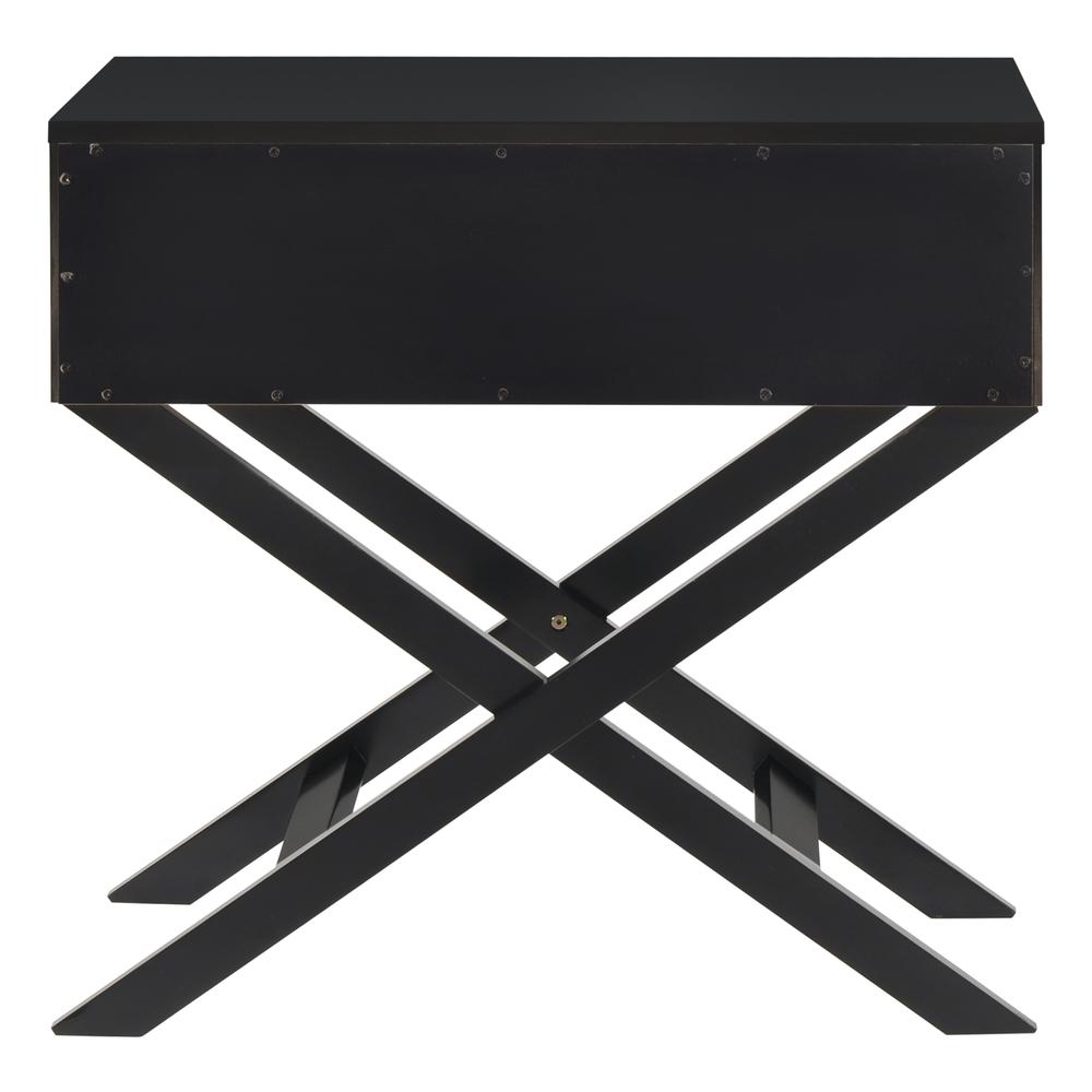 Xavier 1-Drawer Black Nightstand (25 in. H x 16 in. W x 27 in. D). Picture 4