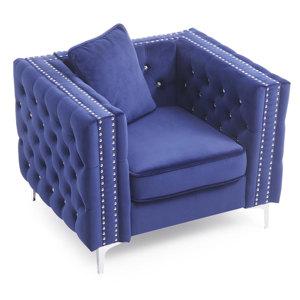 Paige Blue Accent Chair. Picture 3
