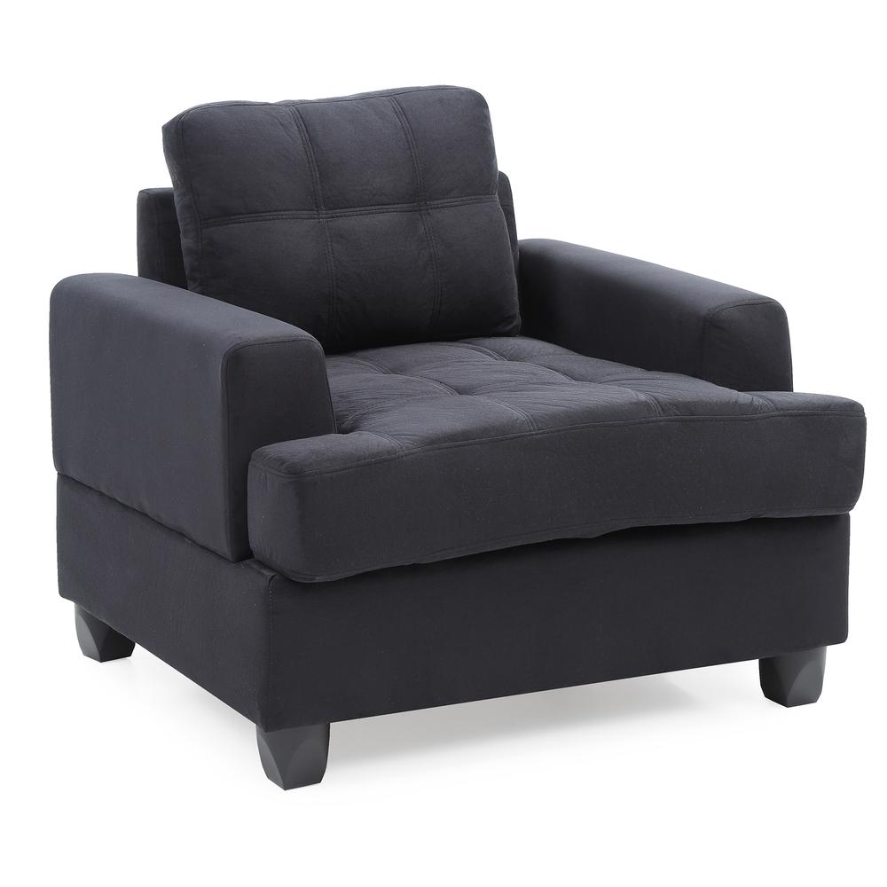 Sandridge Black Microfiber Upholstered Accent Chair. Picture 2