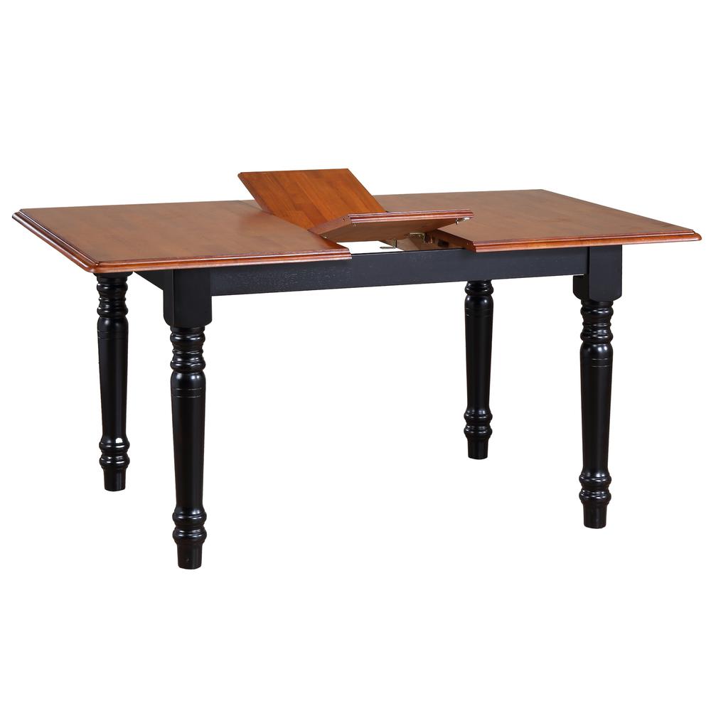48 in. Rectangle Distressed Antique Black with Cherry Wood Dining Table (Seats 6), BH-TLB3660-BCH. Picture 3