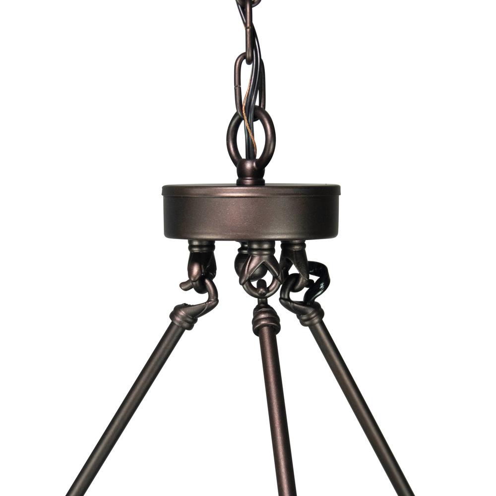 Fremont 6 Bulb Wagon Wheel Light Fixture with Glass Shades, Elegant Overhead Lighting. Picture 8