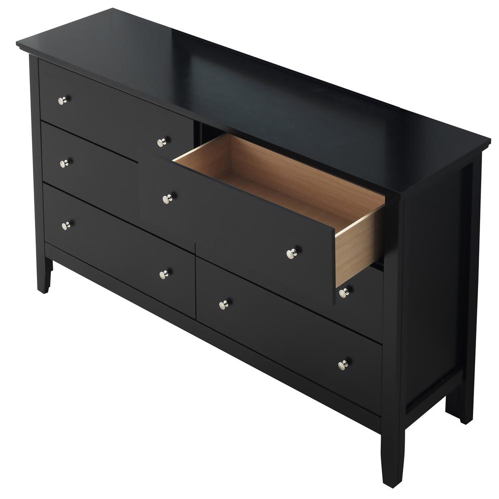 Primo 6-Drawer Black Dresser (36 in. X 16 in. X 59 in.). Picture 4