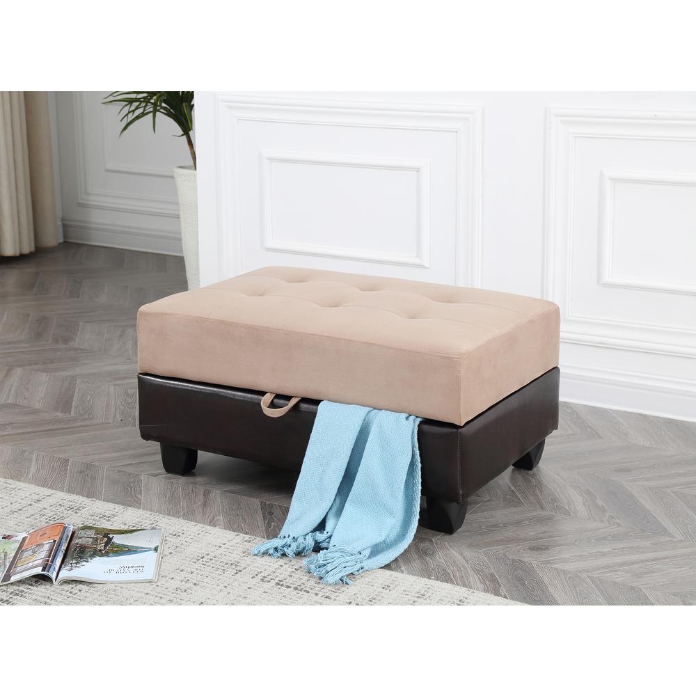 Gallant Mocha and Black Microfiber Upholstered Storage Ottoman. Picture 6
