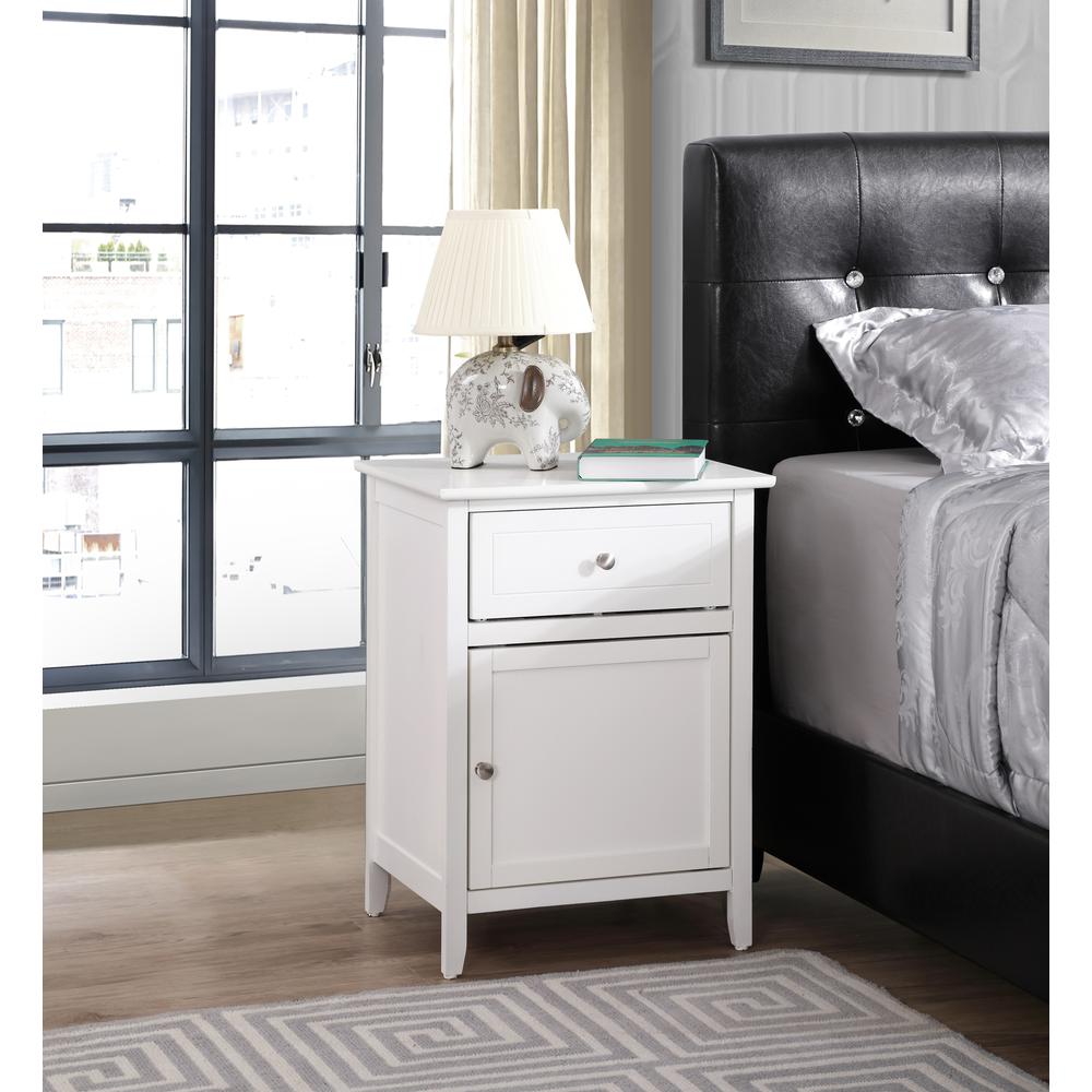 Lzzy 1-Drawer White Nightstand (25 in. H x 15 in. W x 19 in. D). Picture 6