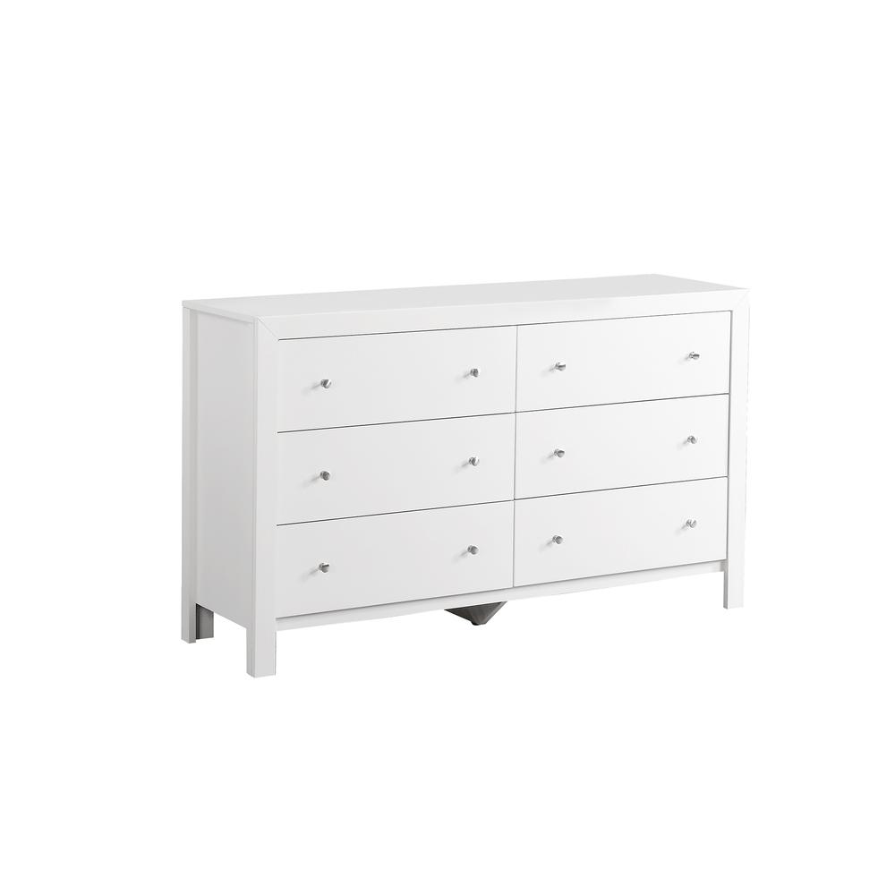 Burlington 6-Drawer White Double Dresser (34 in. X 17 in. X 58 in.). Picture 2