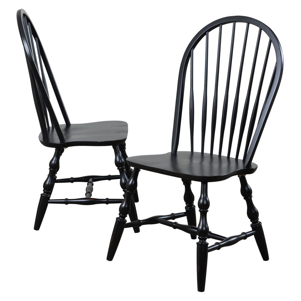 Andrews Antique Black with Cherry Rub Side Chair (Set of 2). Picture 1