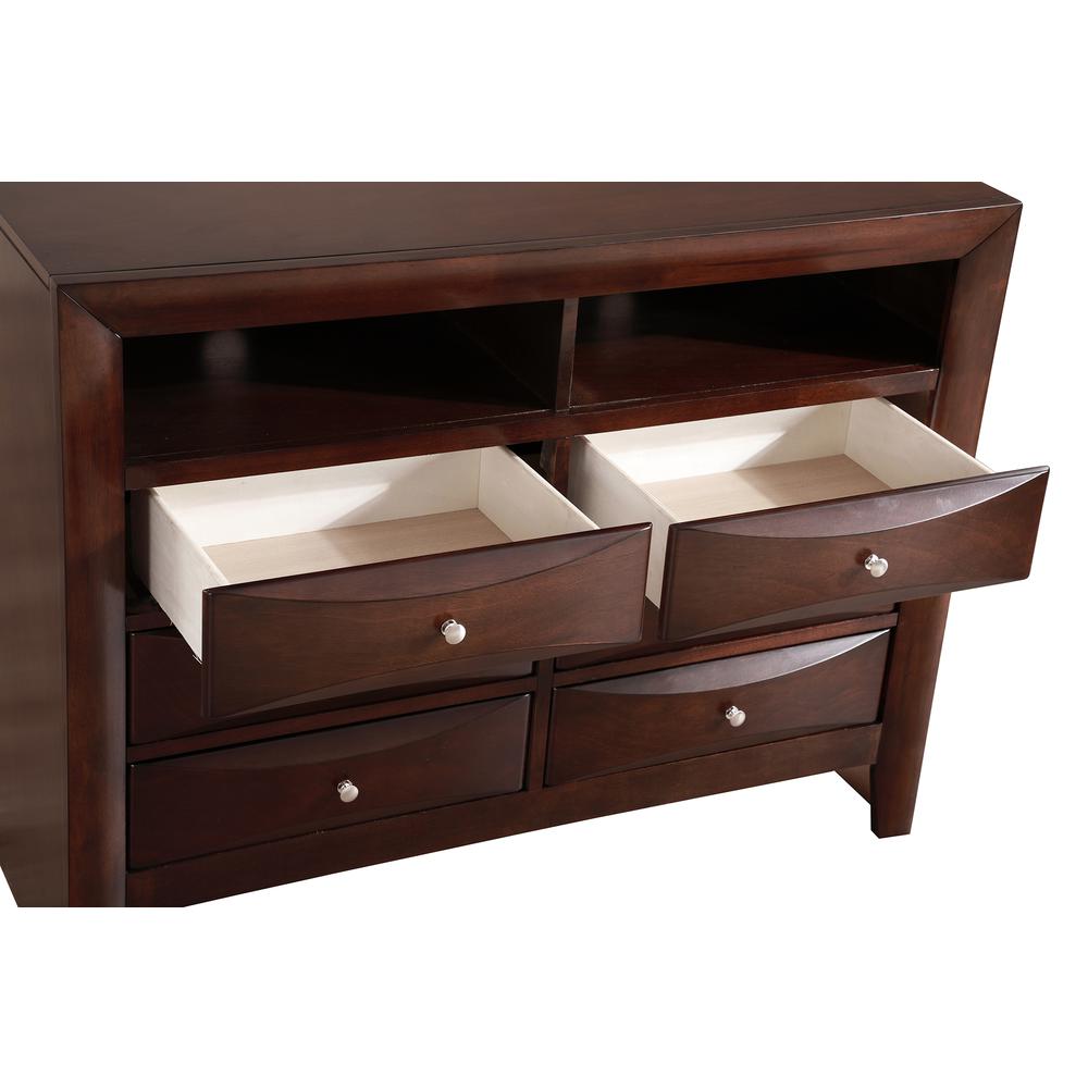 Marilla Cappuccino 6-Drawer Chest of Drawers (47 in. L X 17 in. W X 37 in. H). Picture 3