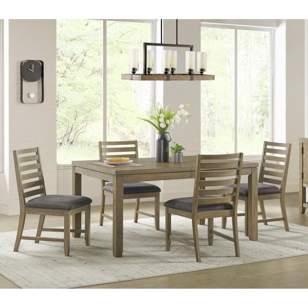Saunders Desert Brown Upholstered Solid Wood Slat Back Dining Chairs (Set of 2). Picture 10