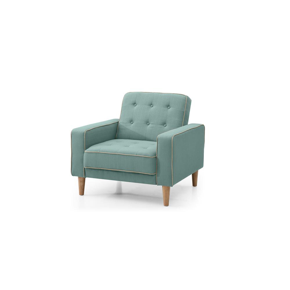 Andrews Teal Tufted Accent Chair. Picture 2