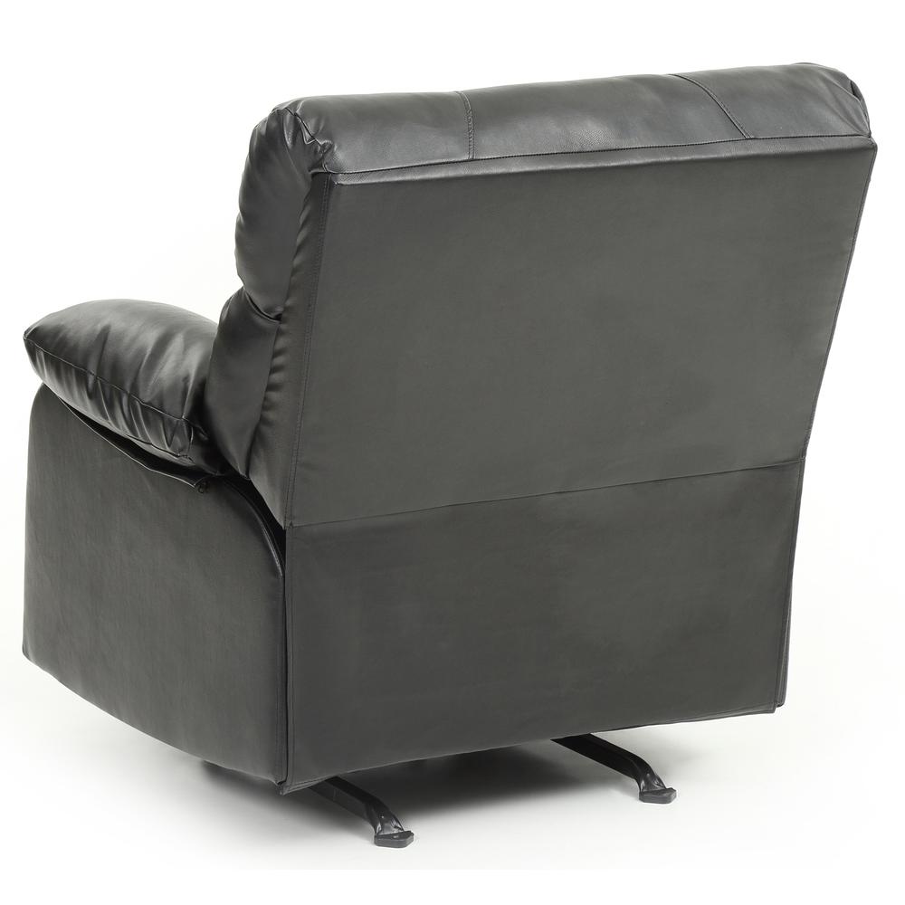 Manny Black Faux Leather Upholstery Reclining Chair. Picture 4