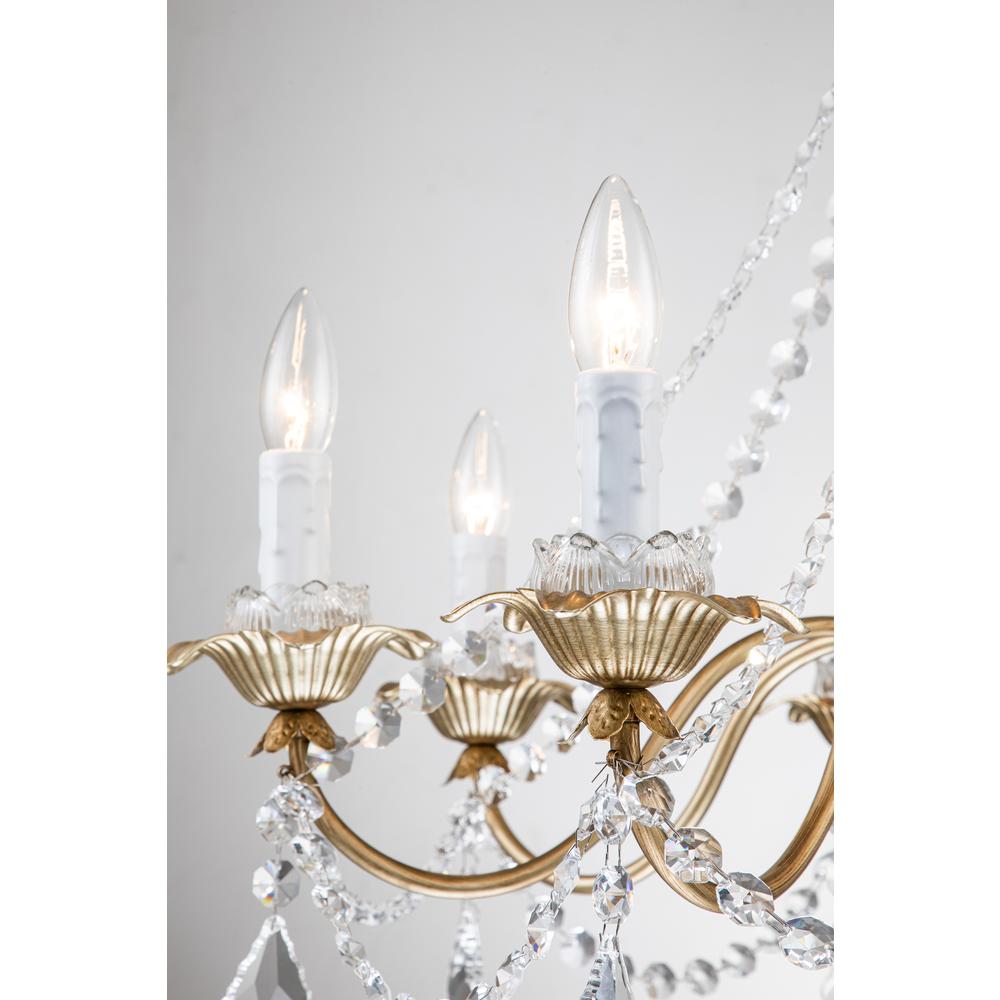 Eudora 8-Light Country/Cottage Crystal Chandelier Brushed Silver Champagne. Picture 3
