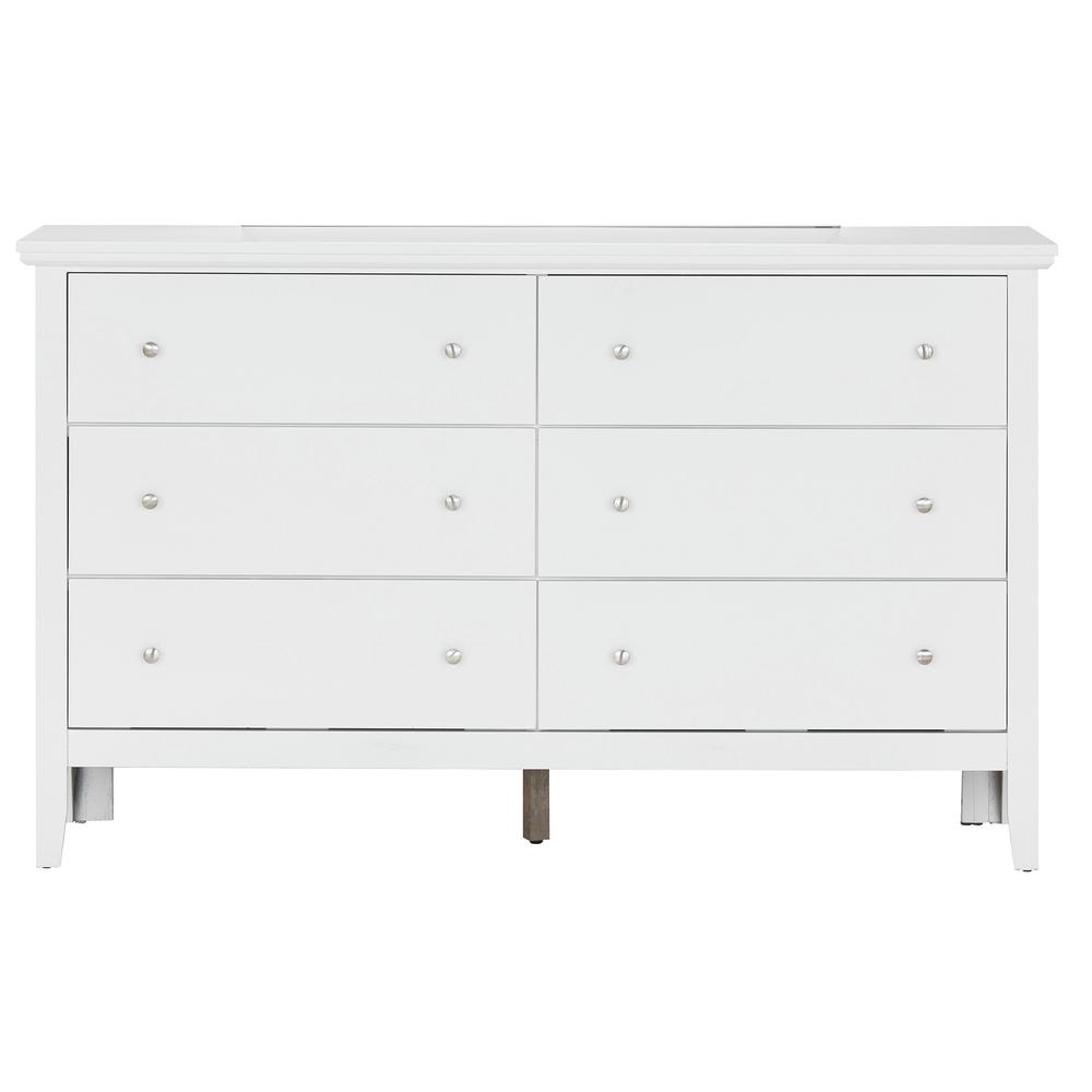 Primo 6-Drawer White Dresser (36 in. X 16 in. X 59 in.). Picture 1