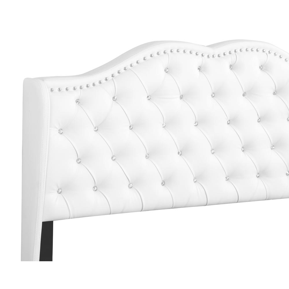 Joy Jewel White Jewel Tufted Queen Panel Bed. Picture 4