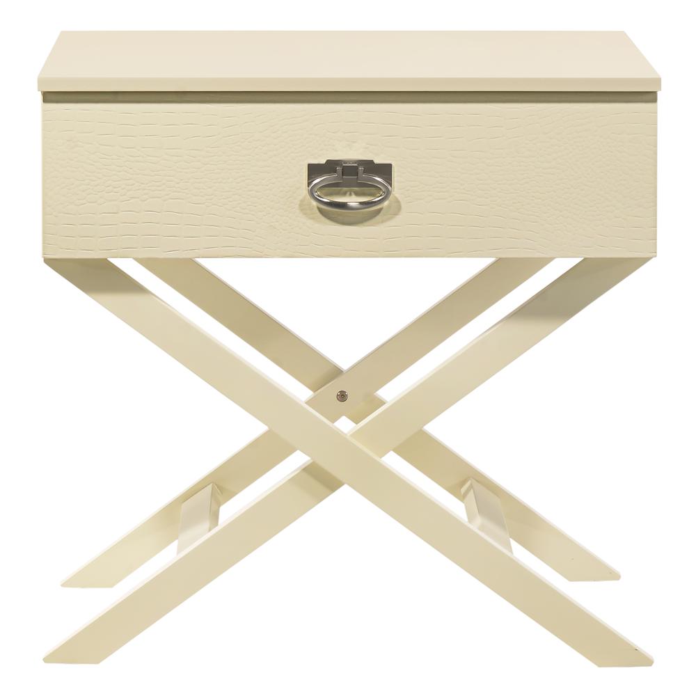 Xavier 1-Drawer Beige Nightstand (25 in. H x 16 in. W x 27 in. D). Picture 1