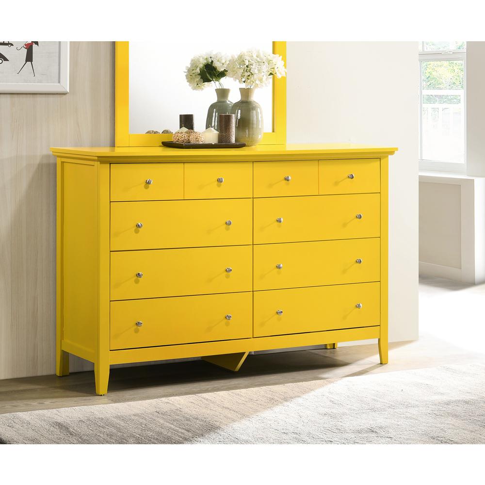 Hammond 10-Drawer Yellow Double Dresser (39 in. X 18 in. X 58 in.). Picture 5