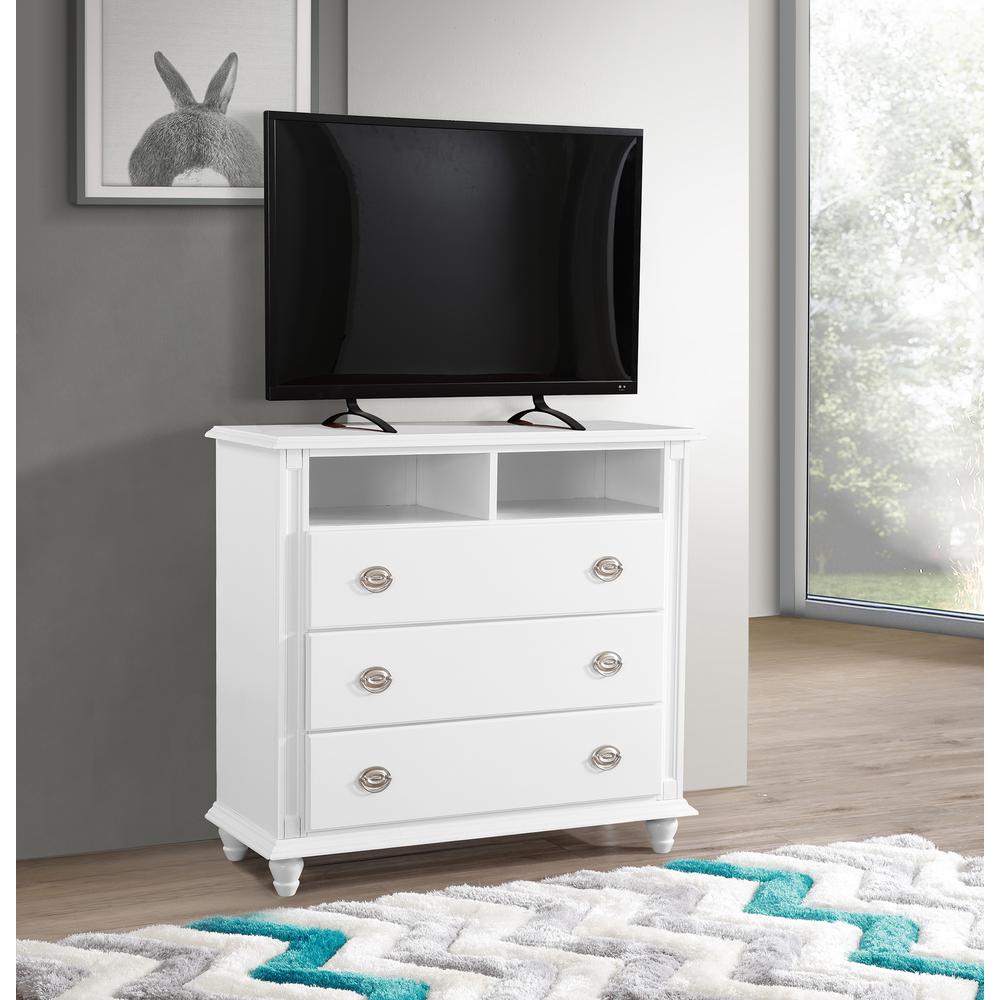 Summit White 3-Drawer Chest of Drawers (44 in. L X 18 in. W X 41 in. H). Picture 7