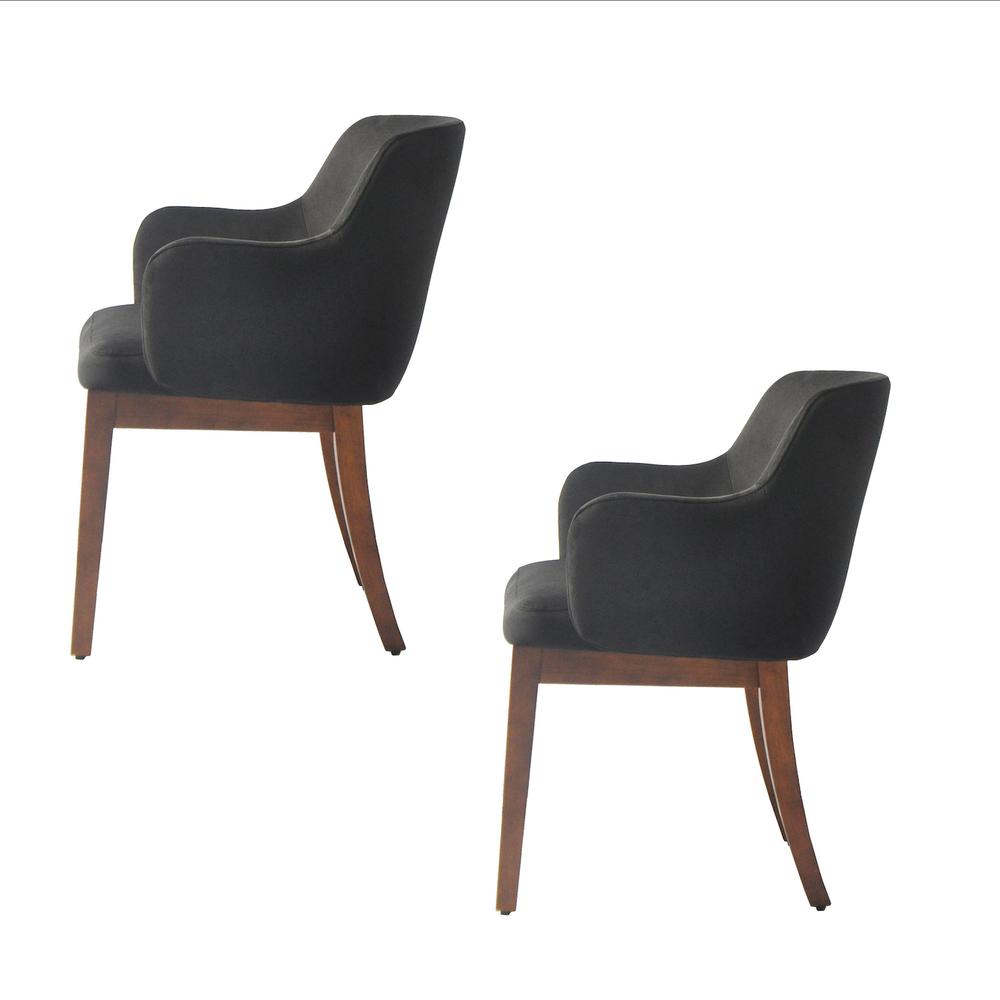 Nuts Harmony Black Upholstery Dining Chair with Conic Legs (Set of 2). Picture 3