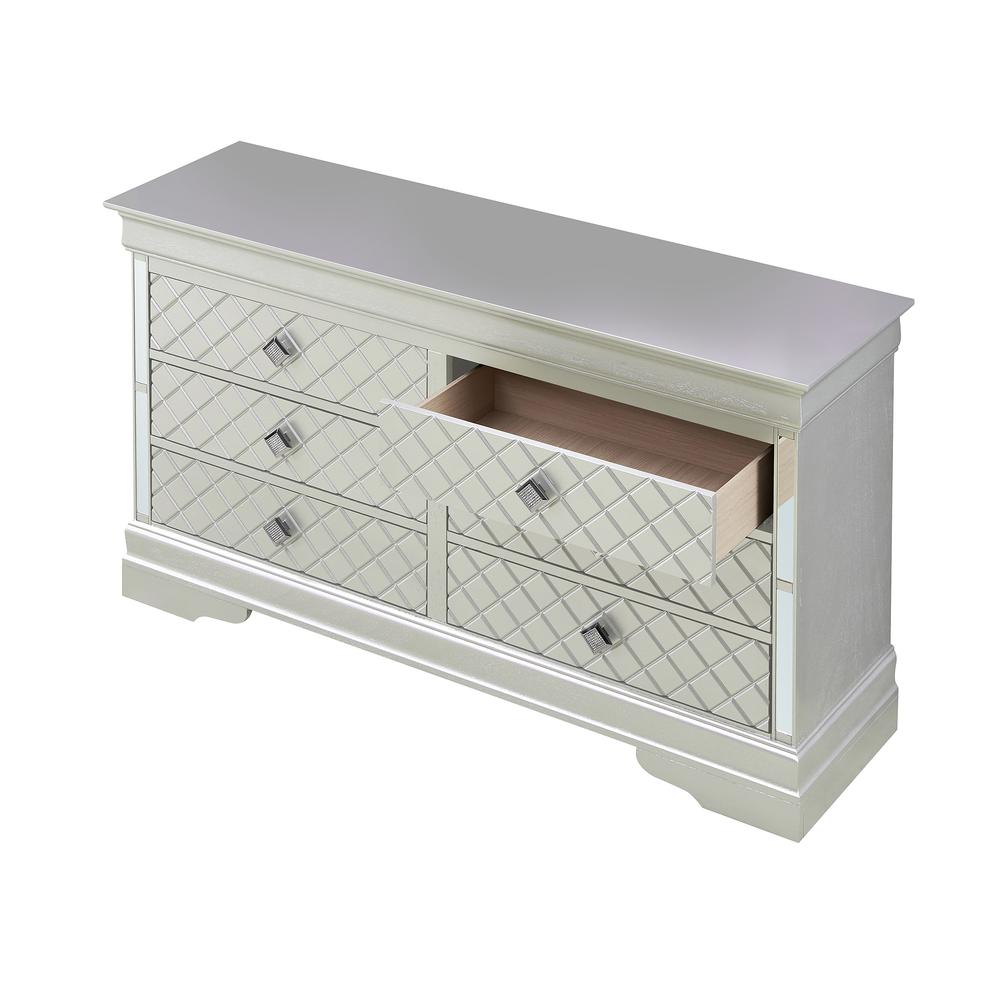 Verona 6-Drawer Champagne Dresser (33 in. X 59 in. X 16 in.). Picture 4