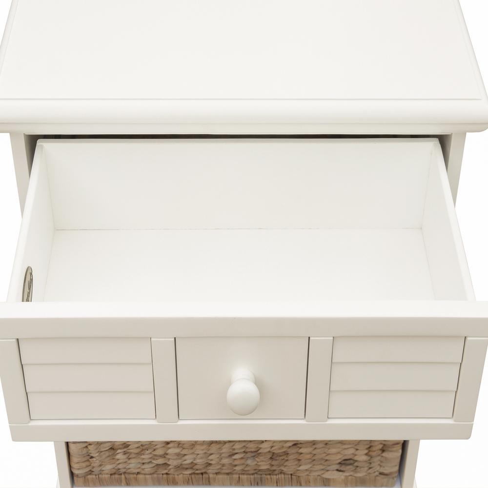 1-Drawer Antique White and Cream Nightstand 28.75 in. H x 25.5 in. W x 15.25 in. D. Picture 4