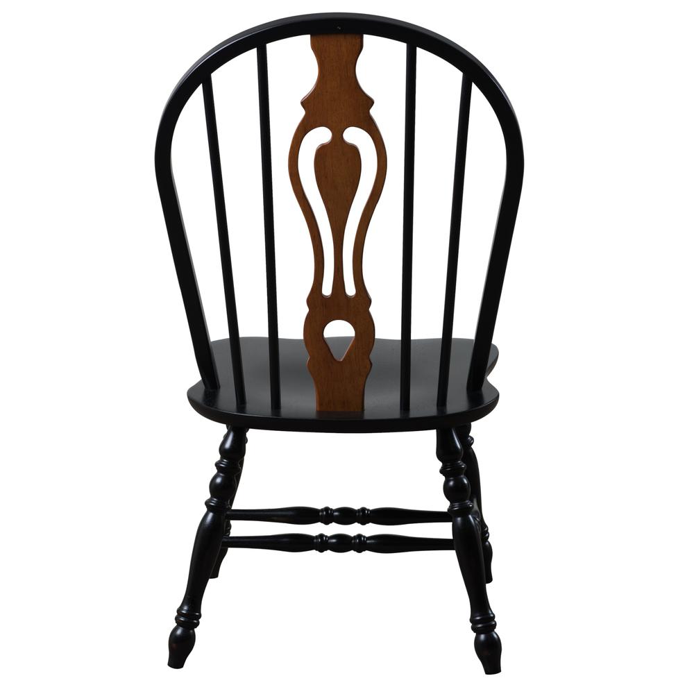 Distressed Antique Black with Cherry Rub Side Chair (Set of 2), BH-124-S-AB-2. Picture 3