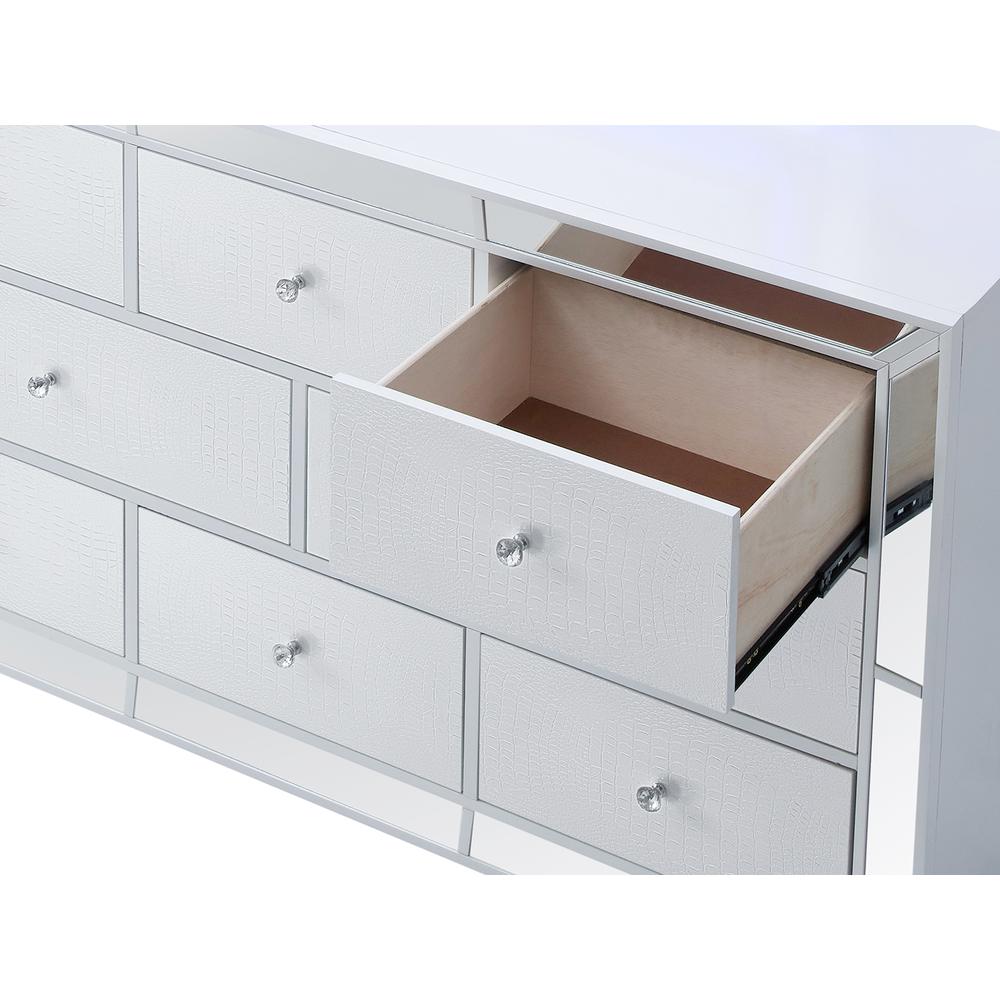 Hollywood Hills 8-Drawer White Dresser (40 in. X 21 in. X 66 in.). Picture 5