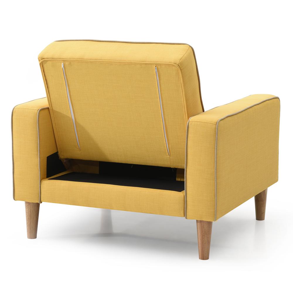 Andrews Yellow Tufted Accent Chair. Picture 4
