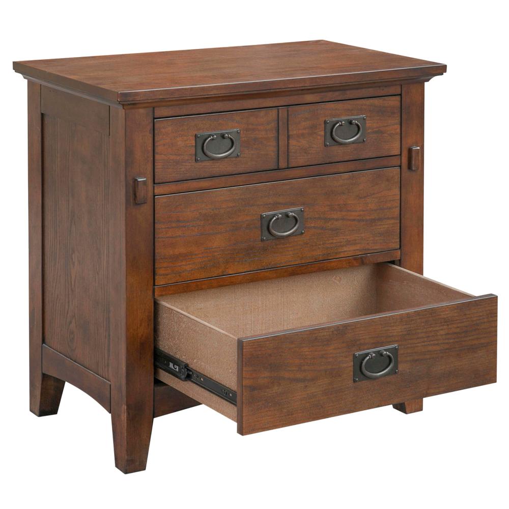 Mission Bay 3-Drawer Amish Brown Nightstand 30 in. H x 30 in. W x 17 in. D. Picture 3