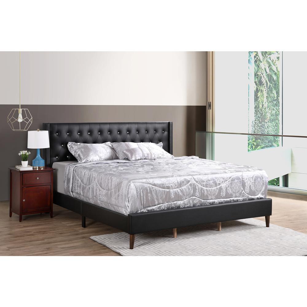 Bergen Black King Tufted Panel Bed. Picture 7