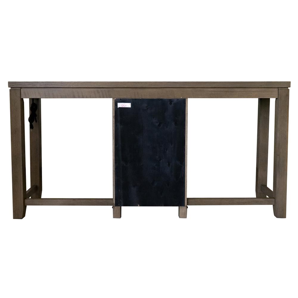 Saunders 71 in. Desert Brown Rectangular Solid Wood Console Table with USB Charging Power Station and Stemware Wine Rack. Picture 5
