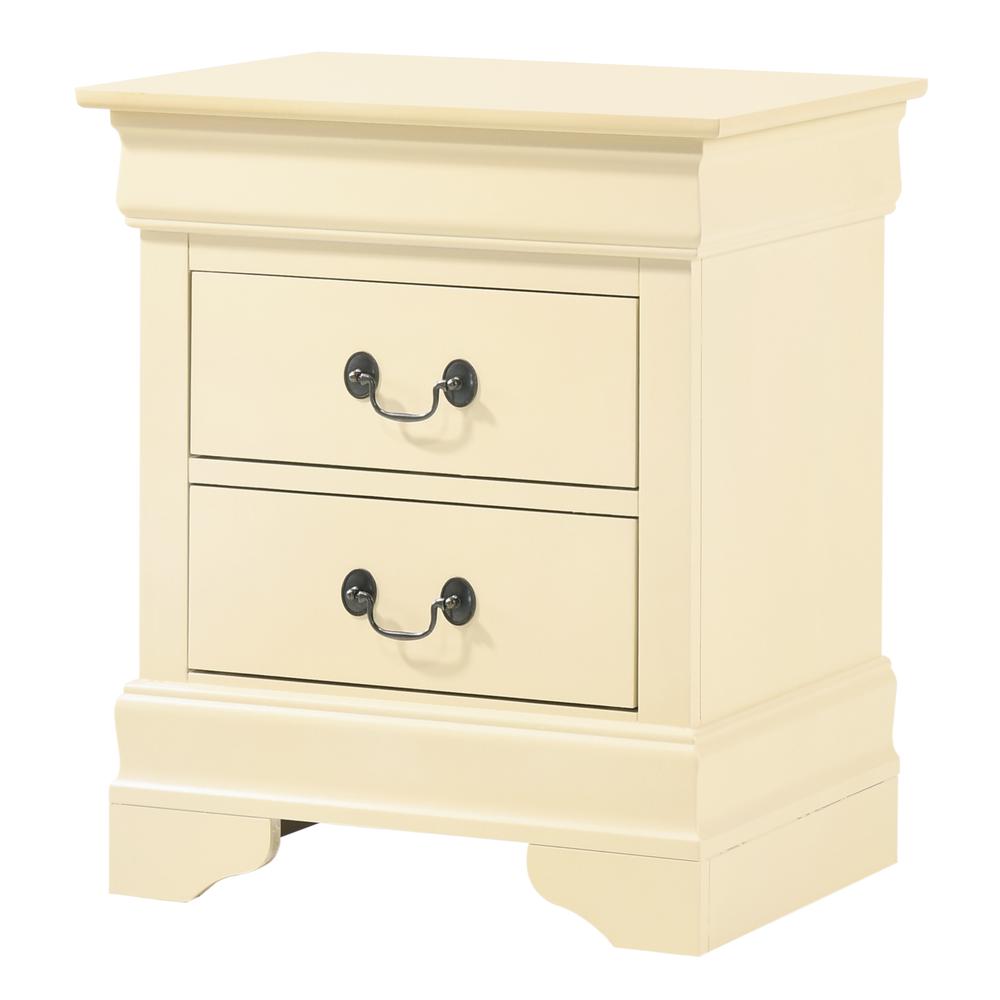 Louis Philippe 2-Drawer Beige Nightstand (24 in. H X 21 in. W X 16 in. D). Picture 2