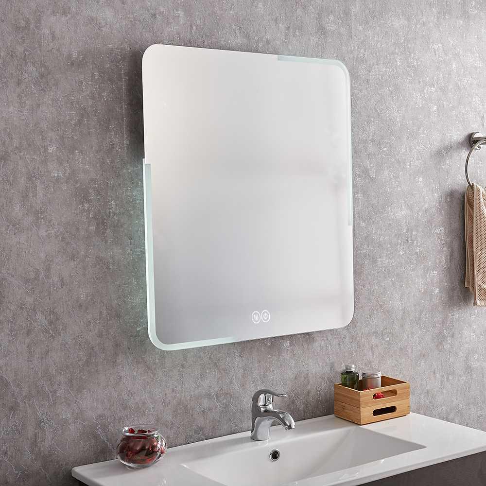 24 in. W x 30 in. H Rectangular Frameless Anti-Fog Wall Bathroom LED Vanity Mirror in Silver. Picture 7
