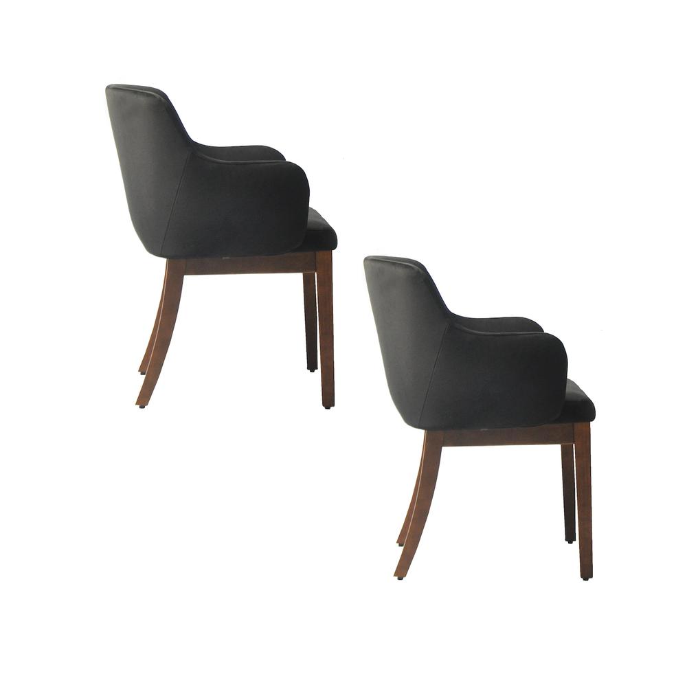 Nuts Harmony Black Upholstery Dining Chair with Conic Legs (Set of 2). Picture 7