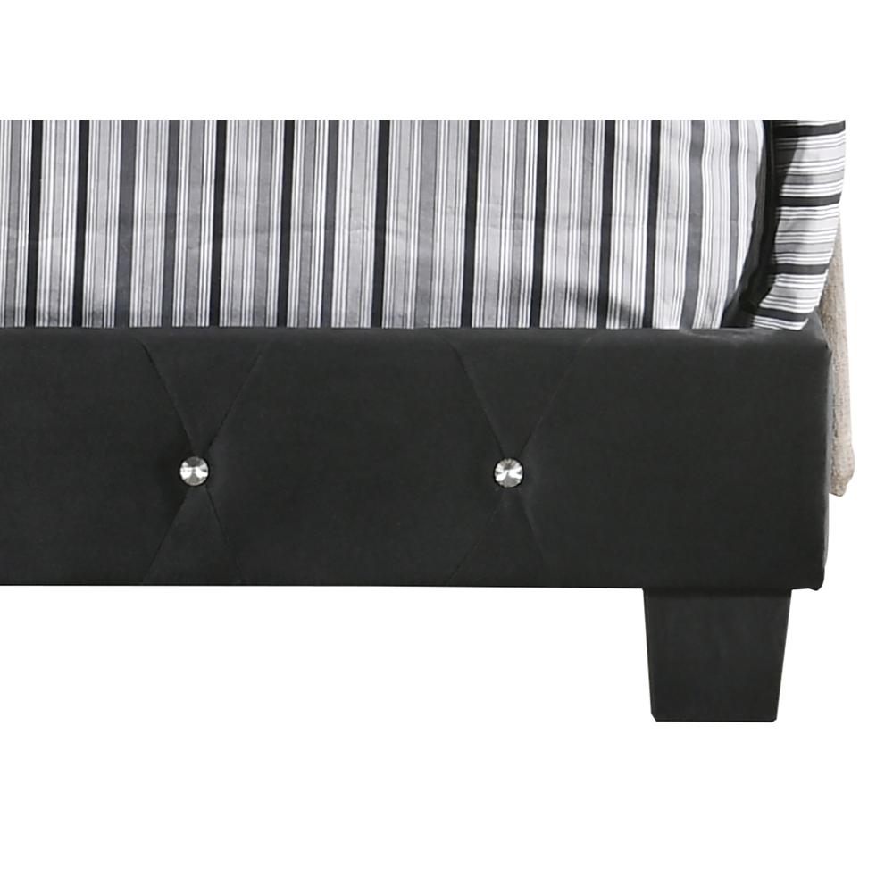 Suffolk Black Tufted Velvet Upholstered King Panel Bed. Picture 5