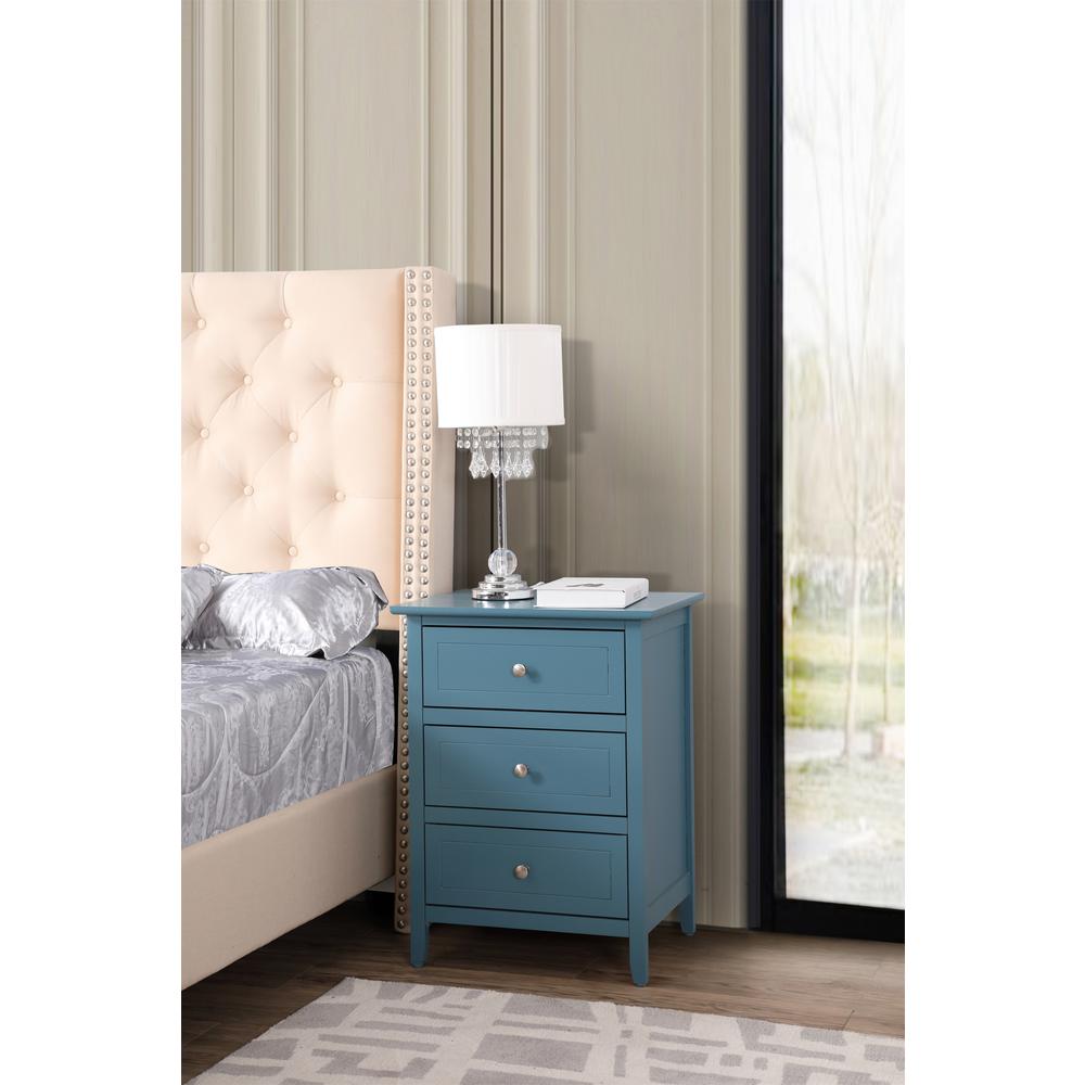 Daniel 3-Drawer Teal Nightstand (25 in. H x 15 in. W x 19 in. D). Picture 6