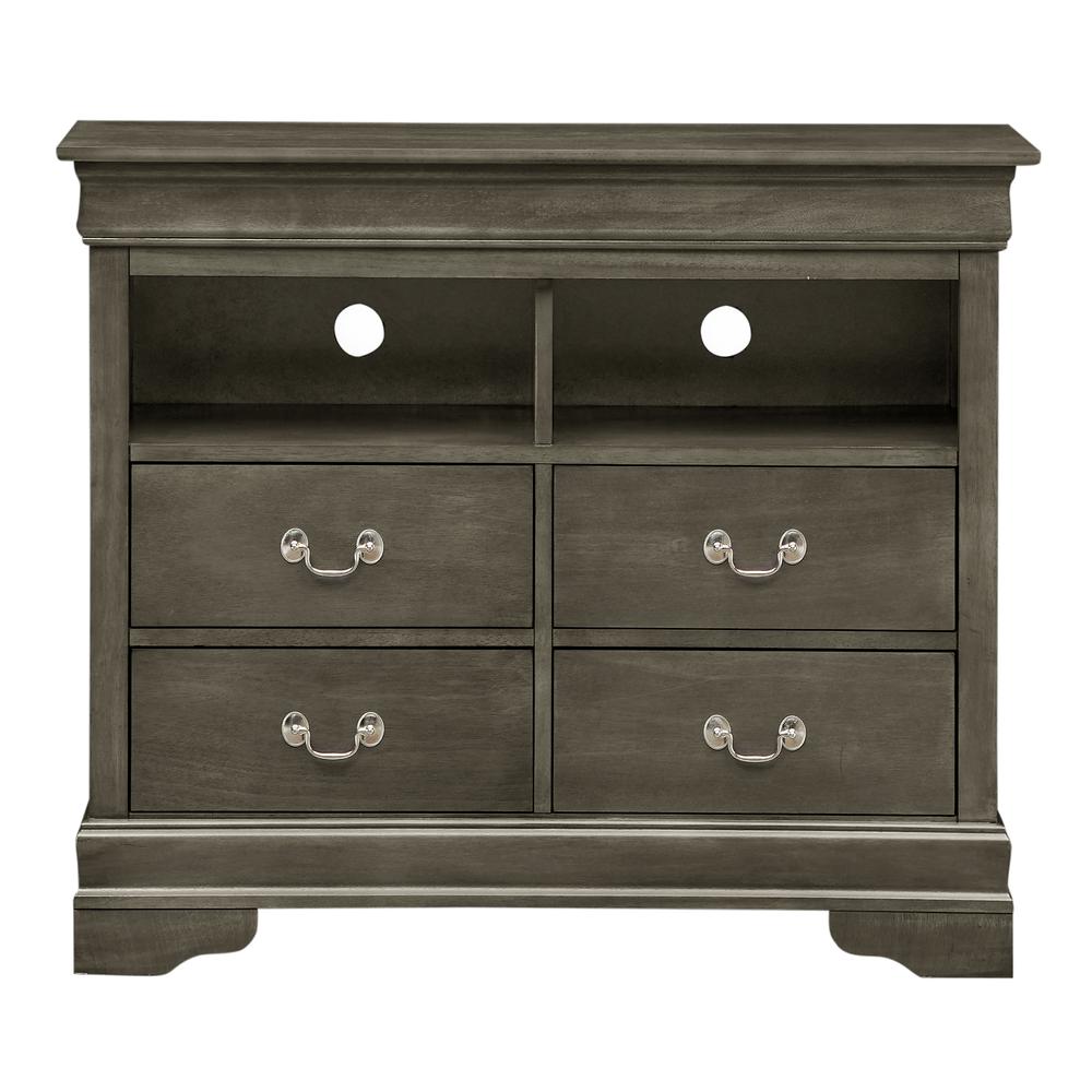 Louis Phillipe Gray 4 Drawer Chest of Drawers (42 in L. X 18 in W. X 35 in H.). Picture 2