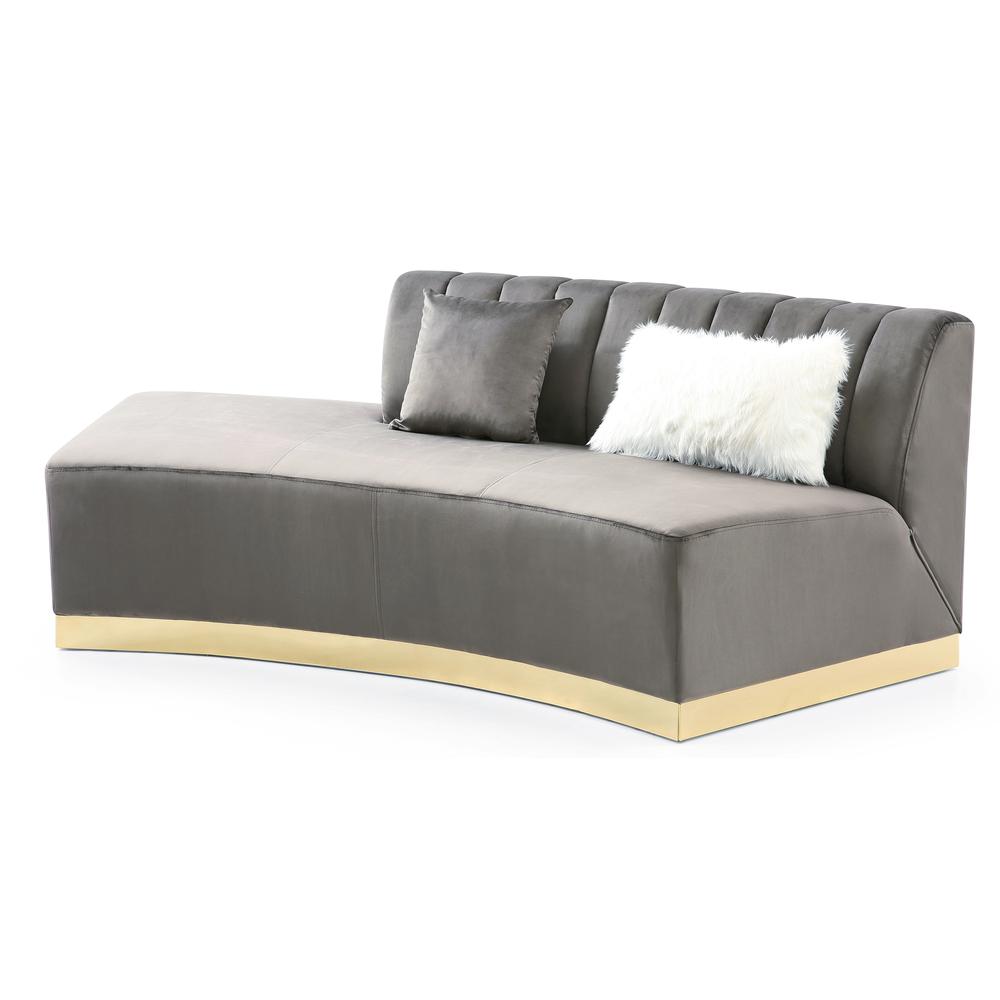 Brentwood 89 in. W Armless Velvet Curved Sofa in Dark Gray, PF-G0430-SCH. Picture 2