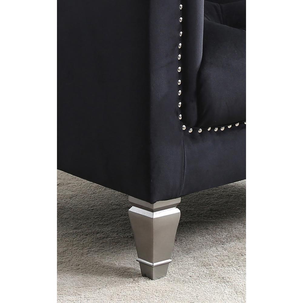 Dania Black Upholstered Accent Chair. Picture 5