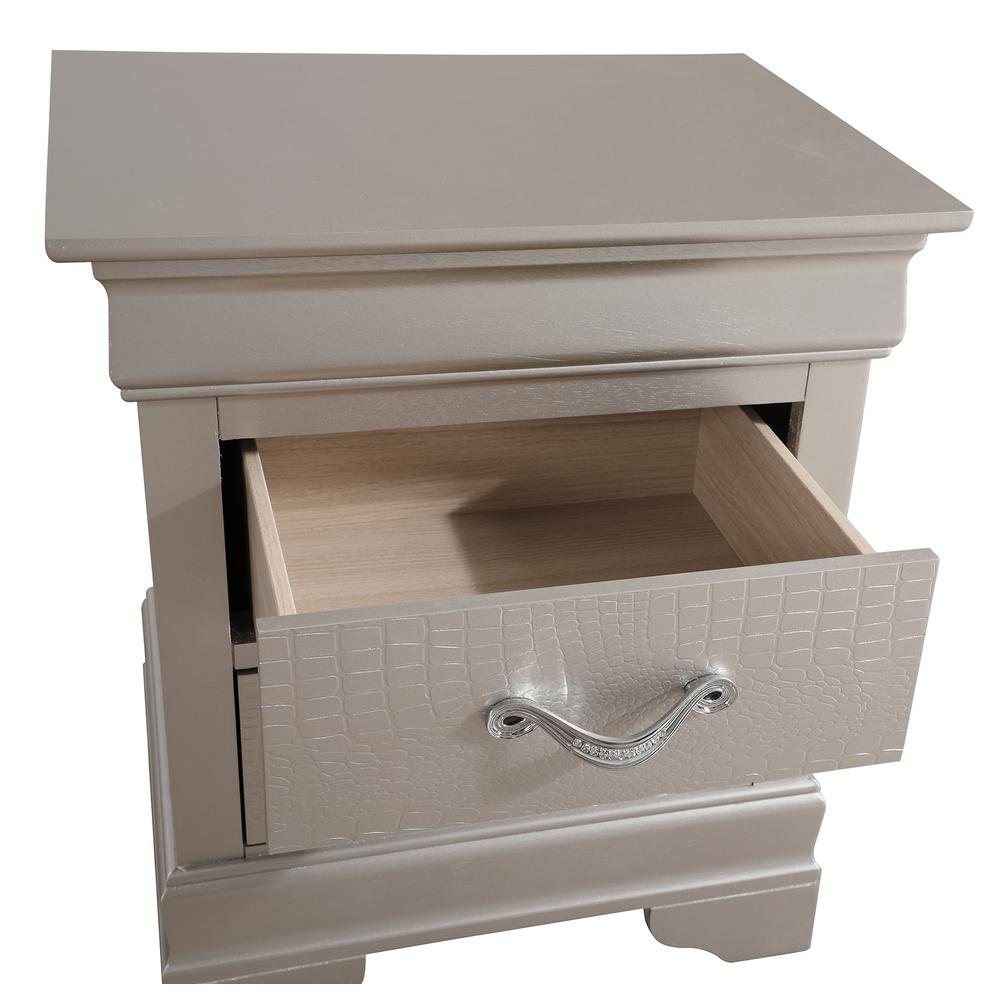 Lorana 2-Drawer Champagne Nightstand (24 in. H x 16 in. W x 21 in. D). Picture 1