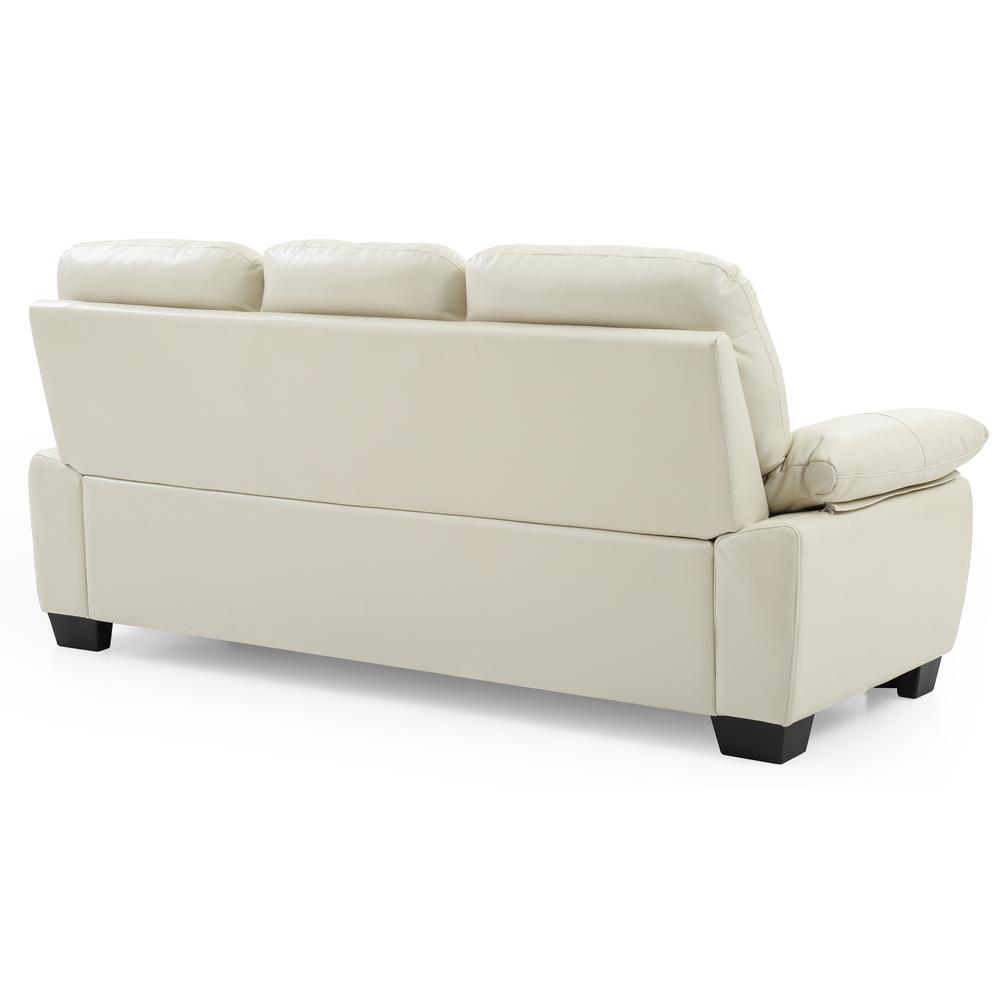 Marta 78 in. W Flared Arm Faux Leather Straight Sofa in Pearl. Picture 4