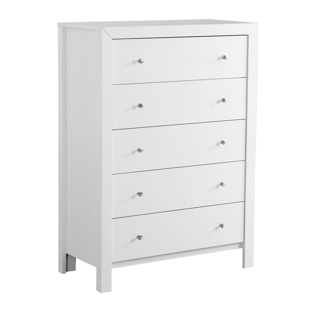 Burlington White 5 Drawer Chest of Drawers (34 in L. X 17 in W. X 48 in H.). Picture 1