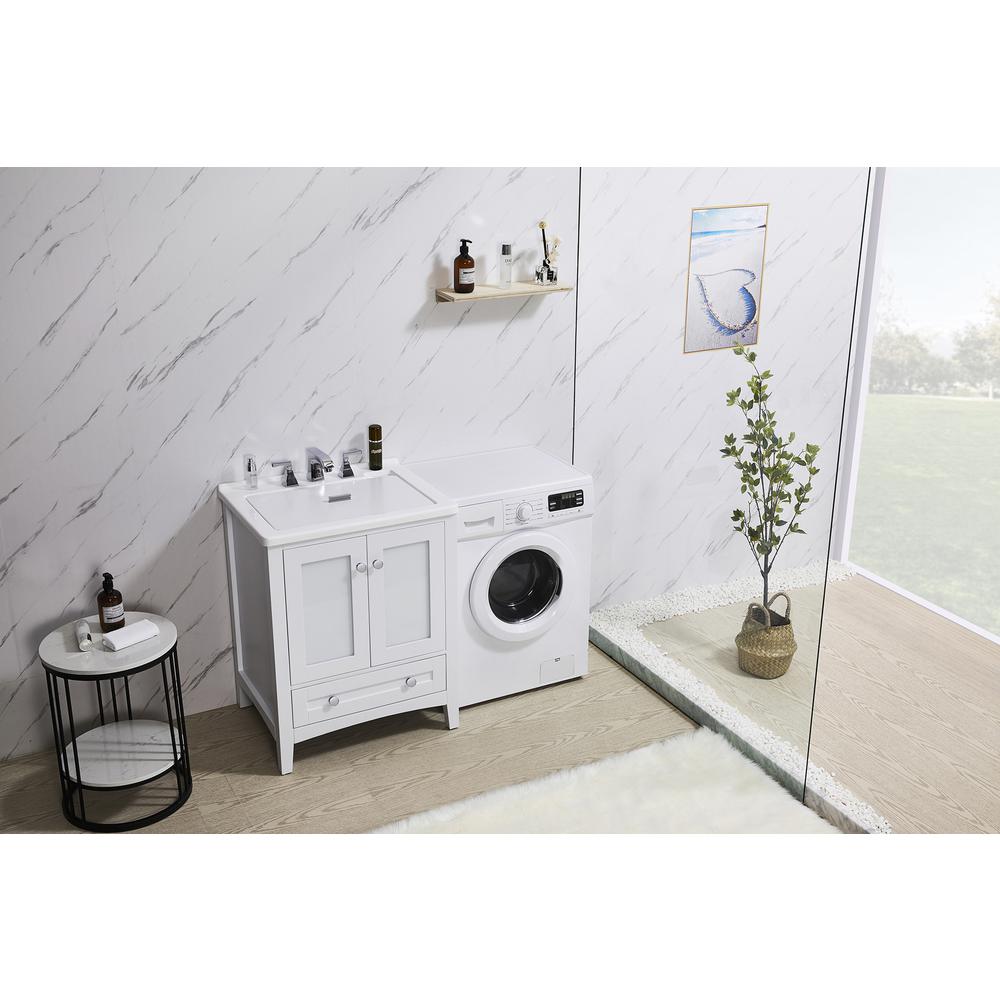 Stufurhome Carter 27 in. x 34 in. White Engineered Wood Laundry Sink. Picture 12