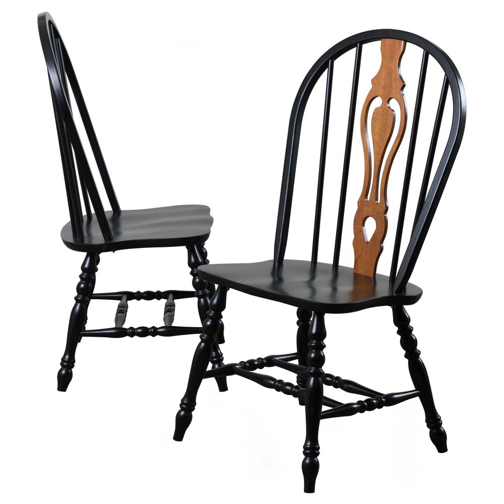 Distressed Antique Black with Cherry Rub Side Chair (Set of 2), BH-124-S-AB-2. Picture 1